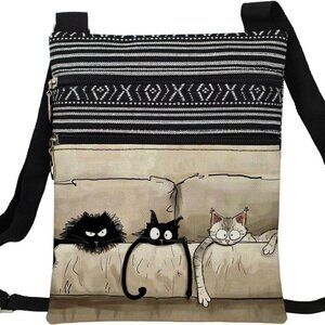 Crossbody Bag Polyester Small Ethnic Pattern Phone Wallet Organizer